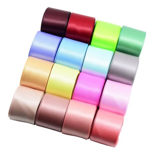 Rubans en Satin Polyester, 16 pièces, 1 mètre, pour emballage cadeau de mariage, de noël, 40mm