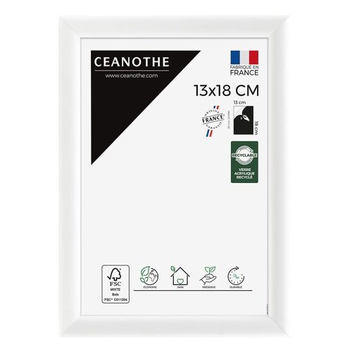 Cadre photo Essentiel exposition blanc 13x18 cm