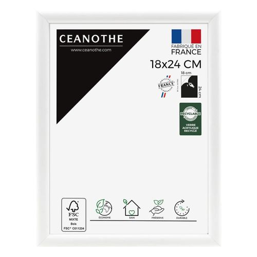 Cadre photo Essentiel exposition blanc 18x24 cm