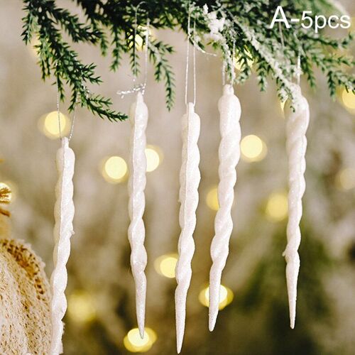 Décorations De Noël En Forme De Barre Glacée, 5 Pièces, Petit Pendentif De 13cm, Bricolage, Décorations De Noël Pour La Maison, Accessoires De Fête De Table