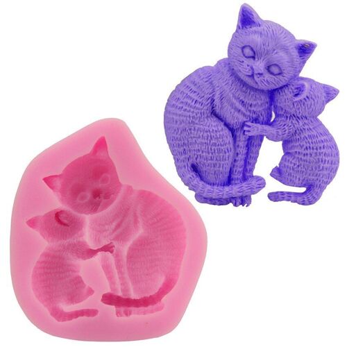 Moule À Gâteau En Silicone En Forme De Chat, Pour Cupcakes, Gelée, Bonbons, Chocolat, Décoration, Outils De Cuisson, Fête Des Mères