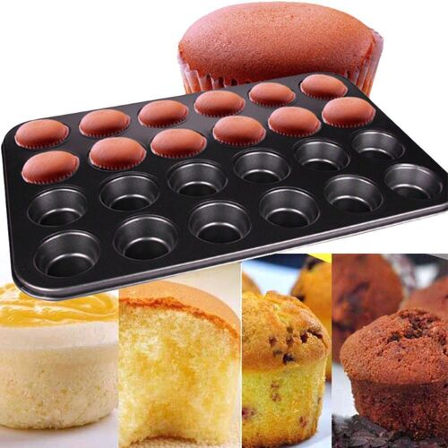 Moule À Gâteaux Antiadhésif 24 Mini Cupcakes, Plateau De Poêle, Tasse En Étain, Gâteau Yorkshire Pudding Muffin, Accessoires De Cuisine En Vogue