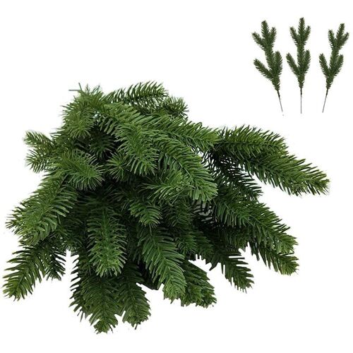 Guirlande de Branches d'aiguilles de pin artificielles de 40 pièces, aiguille de feuilles de pin de fausses plantes de 11 pouces pour la couronne de guirlande de noël de bricolage