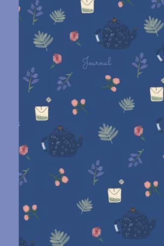 Lavender Floral Tea Time Notebook: Cute Lavender Pink And Blue Floral Tea Themed Notebook Blank Lined Journal