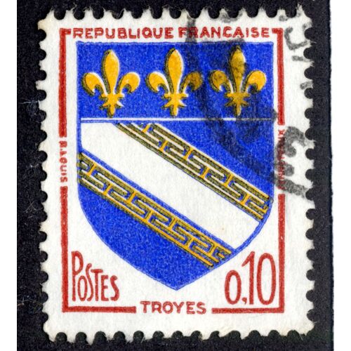 Timbre : Troyes,République Française,Postes,0,10