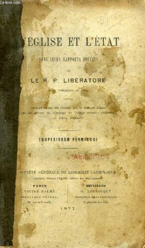 L'eglise Et L'etat Dans Leurs Rapports Mutuels