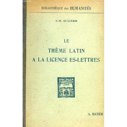 Le Theme Latin A La Licence Es Lettres