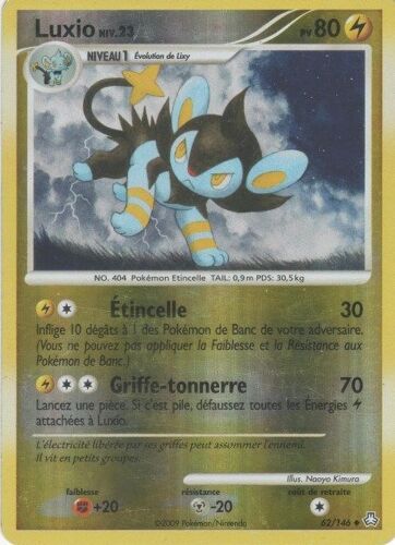 Carte Pokémon "Luxio Niv.23" Pv80 Holo Reverse 62/146