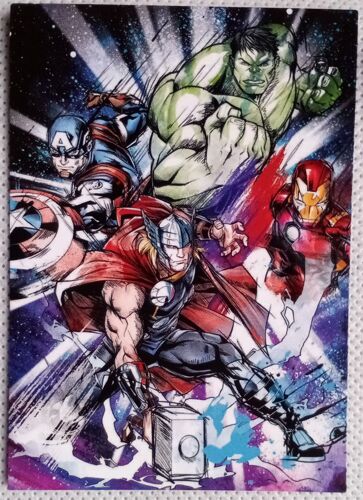 Avengers - Marvel - N°16 Captain America, Hulk, Iron Man Et Thor - Carte Album Panini 2019