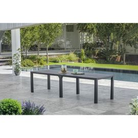 Table De Jardin Coloris Graphite - Finition Bois - Allibert By Keter Modulable - 8 - 10 Personnes - Julie