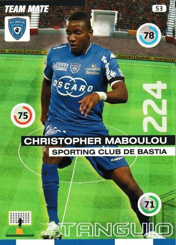 Carte Adrenalyn  2015 / 2016 - Christopher Maboulou - Bastia - N° 53