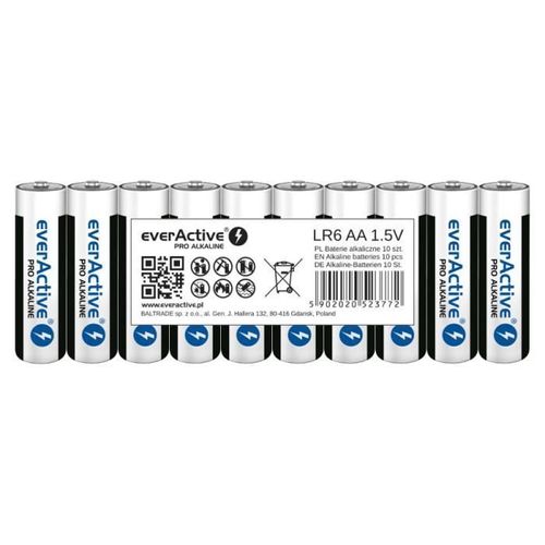 10 piles alcalines EverActive Pro LR6 / AA