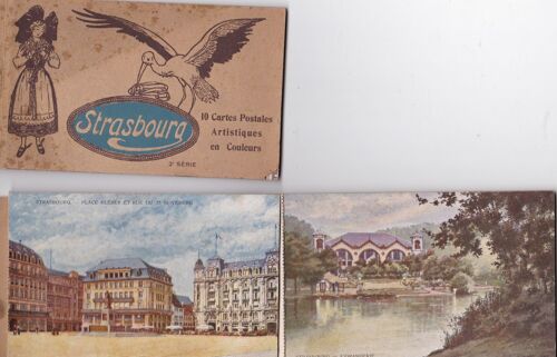 Lot De 2 Carnets À Souches De Strasbourg  Comprenant 17 Cartes Détachables, Le Pont Couvert, La Petite France: La Cathèdrale, L'orangerie, Le Pont Kehl, Place Kleber