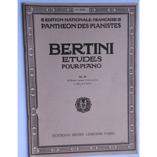 Bertini Etudes Pour Piano