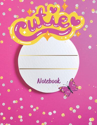 Notebook: Cutie Styled Blank Lined Notebook For Women Girls Kids Gift: (120 Pages 8.5x11) Pink Journal Notebook, Cutie Shine Composition Notebook