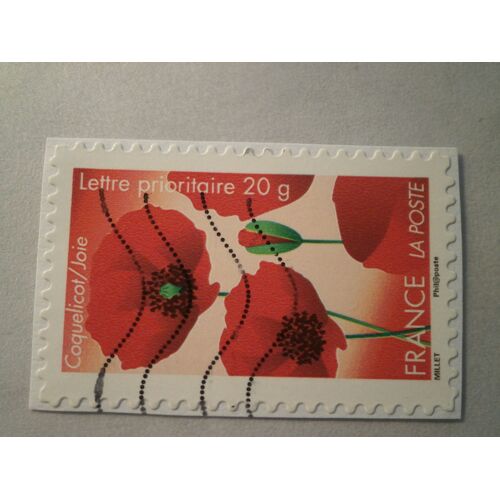 Timbre Oblitété "Coquelicot"
