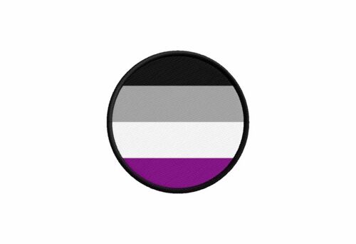 Patch Ecusson Drapeau Asexuel Asexual Lgbt Imprime Thermocollant Rond Cocarde
