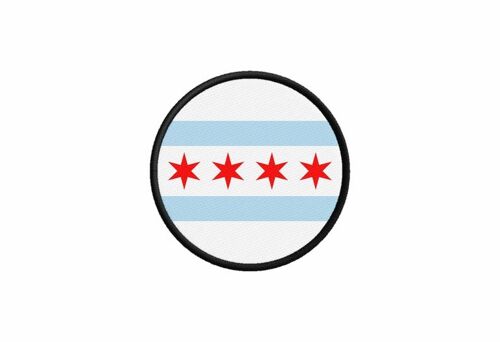 Patch Ecusson Drapeau Chicago Camo Imprime Thermocollant Rond Cocarde