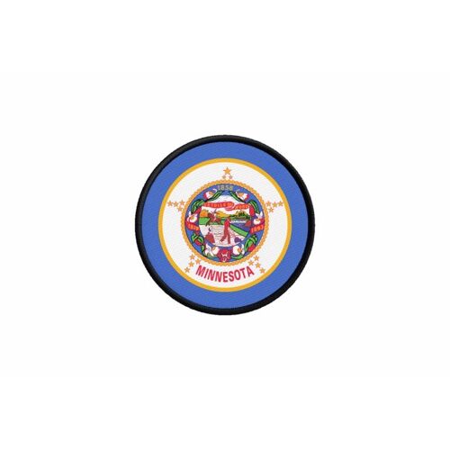 Patch Ecusson Drapeau Usa Americain Etats Unis Minnesota Imprime Rond Cocarde