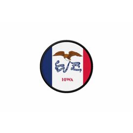 Patch Ecusson Drapeau Usa Americain Etats Unis Iowa Imprime Rond Cocarde