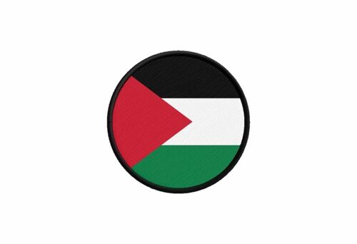 Patch Ecusson Drapeau Palestine Palestinien Imprime Thermocollant Rond Cocarde