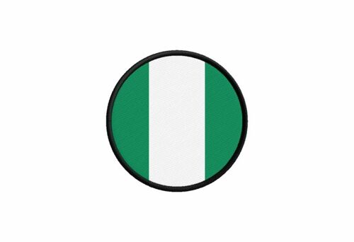 Patch Ecusson Drapeau Nigeria Imprime Thermocollant Rond Cocarde