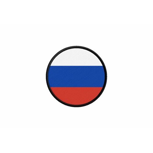 Patch Ecusson Drapeau Russie Russe Imprime Thermocollant Rond Cocarde