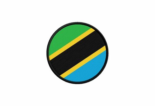 Patch Ecusson Drapeau Tanzanie Tanzanien Imprime Thermocollant Rond Cocarde
