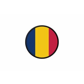 Patch Ecusson Drapeau Tchad Chad Imprime Thermocollant Rond Cocarde