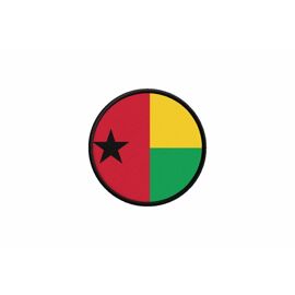 Patch Ecusson Drapeau Guinee Bissau Imprime Thermocollant Rond Cocarde