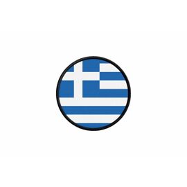 Patch Ecusson Drapeau Grece Grecques Imprime Thermocollant Rond Cocarde