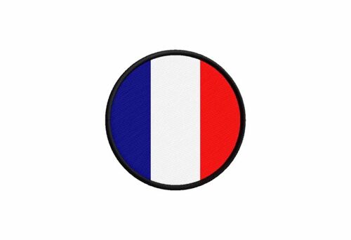 Patch Ecusson Drapeau France Francais Imprime Thermocollant Rond Cocarde