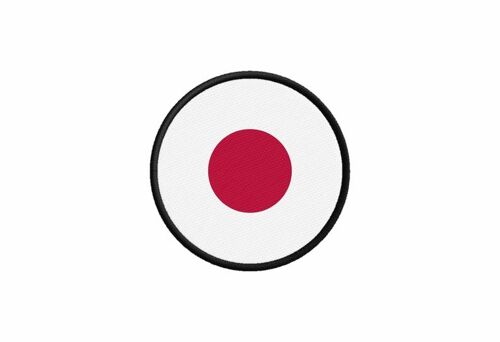 Patch Ecusson Drapeau Japon Japonnais Imprime Thermocollant Rond Cocarde