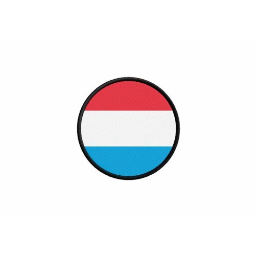 Patch Ecusson Drapeau Luxembourg Imprime Thermocollant Rond Cocarde