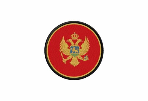 Patch Ecusson Drapeau Montenegro Montenegrin Imprime Thermocollant Rond Cocarde