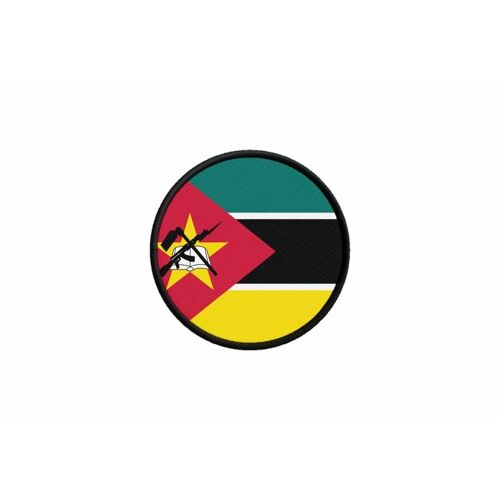 Patch Ecusson Drapeau Mozambique Imprime Thermocollant Rond Cocarde