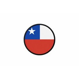 Patch Ecusson Drapeau Chili Chilien Imprime Thermocollant Rond Cocarde