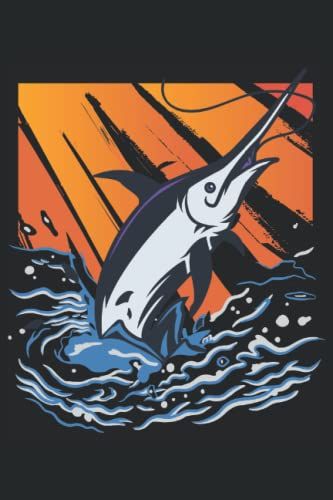 Hochseeangeln Schwertfisch Marlin Fisch Angeln: Schönes Schreibheft & Notizbuch Mit 120 Seiten Liniertes Papier, Handliches Format (15,24 × 22,86 Cm Entspricht Ungefähr Din A5)