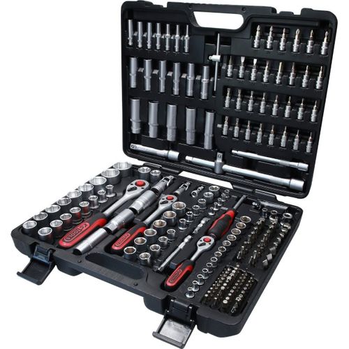 Caisse à Outils Complète en Coffret Douille de 1/4", 3/8" et 1/2" - Outillage Mécanique, Clés Torx et Accessoires de la Gamme Ultimate Très Robuste - 195 Pièces