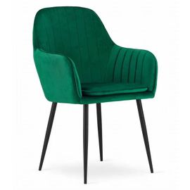 Chaise Komodee Praiano - 1 Pieces - Vert - Tapisser En Velours 57 X 58 X 87 Cm