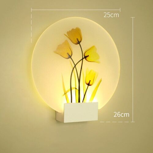 Blanc doux (2700-3500K) Large 2 Applique murale moderne à LED en acrylique, luminaire décoratif d'intérieur Nipseyteko Nipseyteko