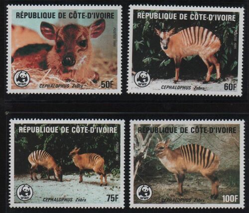 Côte D'Ivoire Timbres  Animaux En Voie De Disparition : Antilopes Bongo 1985
