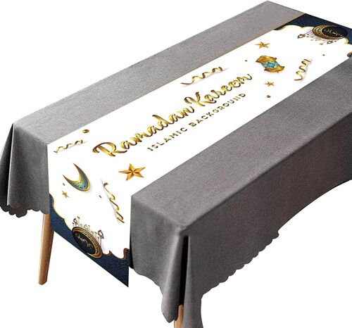 Ramadan Decoration Table Runner Eid Mubarak Decor Pour Nappe Maison Ramadan Kareem Islamic Muslim Party Eid Adha Cadeaux
