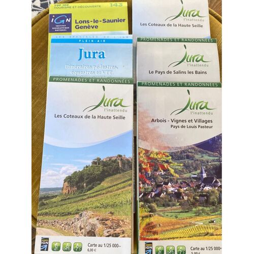 Lot De 6 Cartes + 6 Livres Pour Vos Randonnées Dans Le Jura
