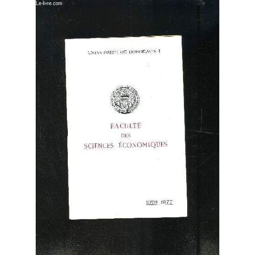 Faculte Des Sciences Economiques- 1976-1977