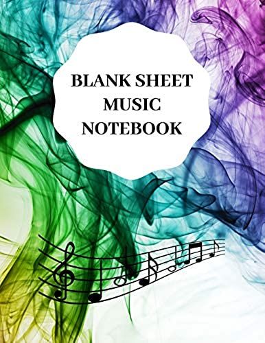Blank Sheet Music Notebook: Music Manuscript Staff Paper For Musicians, Black Cover, Musicians Notebook For Composing For Musicians 8.5 X 11,100 Pages