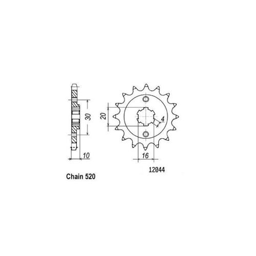 Pignon De Sortie De Boite Esjot Pour Moto Cagiva 125 Blues 1987 À 1995 14 Dents Pas 520