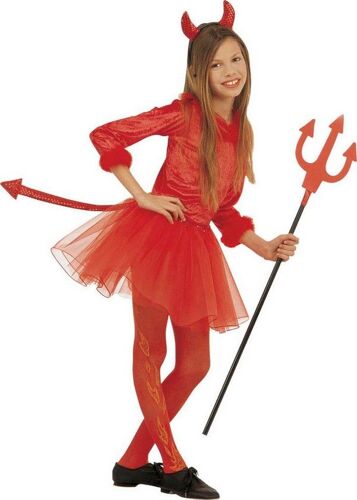 Déguisement Petite Diablesse Rouge Tutu Fille Halloween 5 À 7 Ans