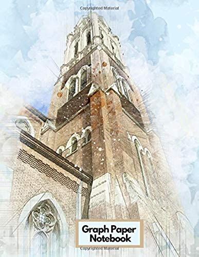 Graph Paper Notebook: Architecture City Towers Church Buildings Drawings Plans Designs Themed Notebook - 5 X 5 Graph Paper - 120 Pages (60 Sheets) - 8.5" X 11"