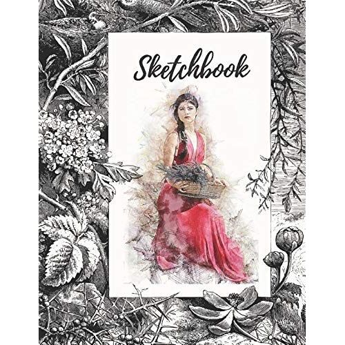 Sketchbook: A Woman Wearing A Red Dress Artist's Sketchbook & Paper Pad For Artist - Unleash Creativity, Novelty Gift For Art Lovers. 110 Pages, Extra Large 8.5 X 11 Inches.